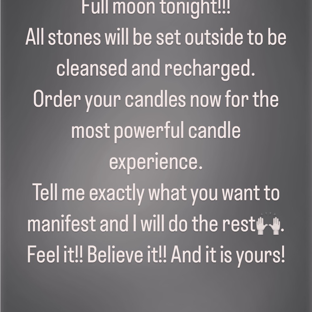 Manifesting candles with fully charged stones.